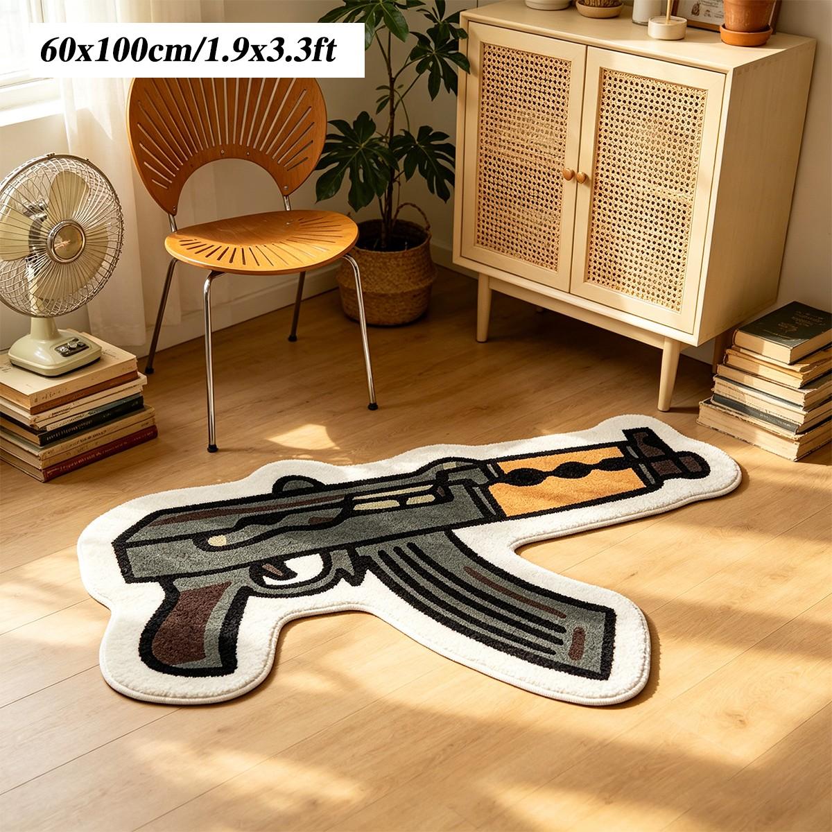 Funny Cartoon Pattern Rug, Soft Bedroom Bedside Carpet, American Style, Holiday Birthday Gift, Living Room Bathroom Kitchen Mat