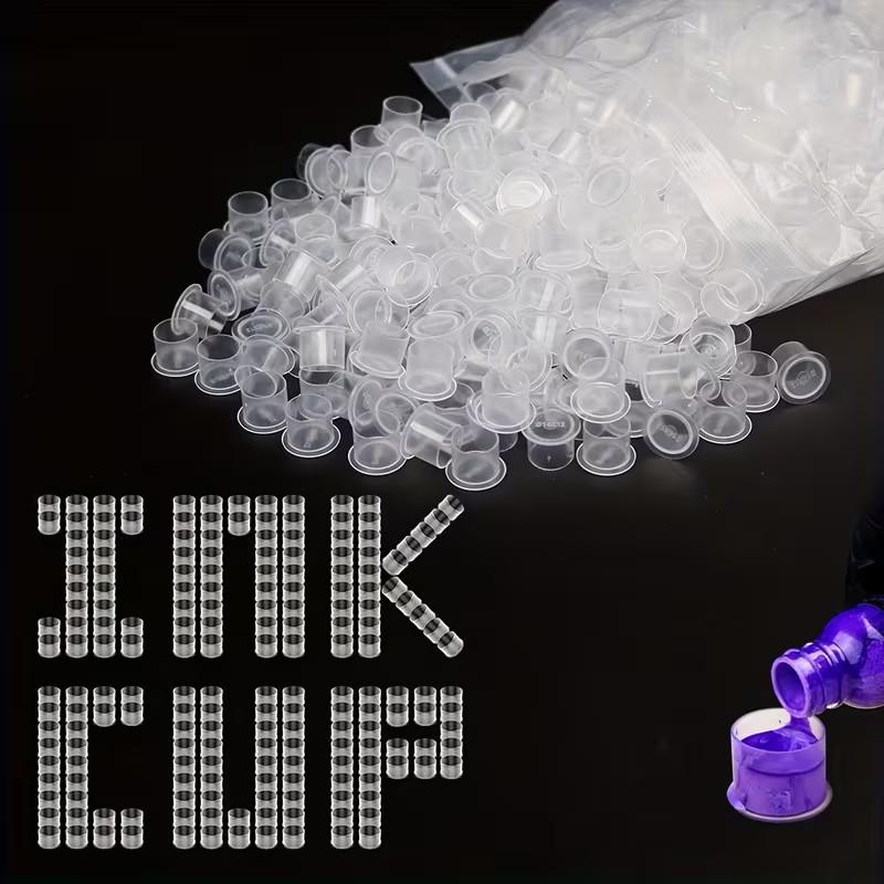 300pcs Tattoo Ink Cups S/M/L Disposable Tattoo Cups, Clear Holder Container Tattoo Cups，Tattoo Studio Additions, Tattoo Equipment for Ink Products, Made of ABS