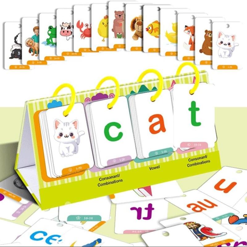 Cvc & Cvcc Words Games Phonics Flash Cards for Preschool Kindergarten, Alphabet Learning Pocket Chart, Educational Tool for Students Teachers, Flashcards Learning Alphabet
