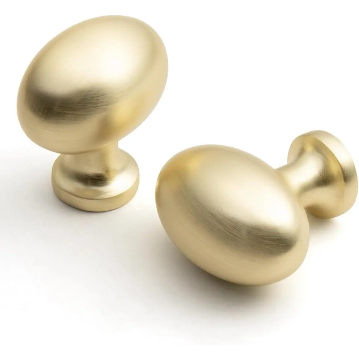 Oval Brushed  Cabinet Knobs, Zinc Alloy for Drawer Knobs for Dresser Cupboard Wardrobe, Kitchen Cabinet Pulls (2, Brushed , Egg knob)