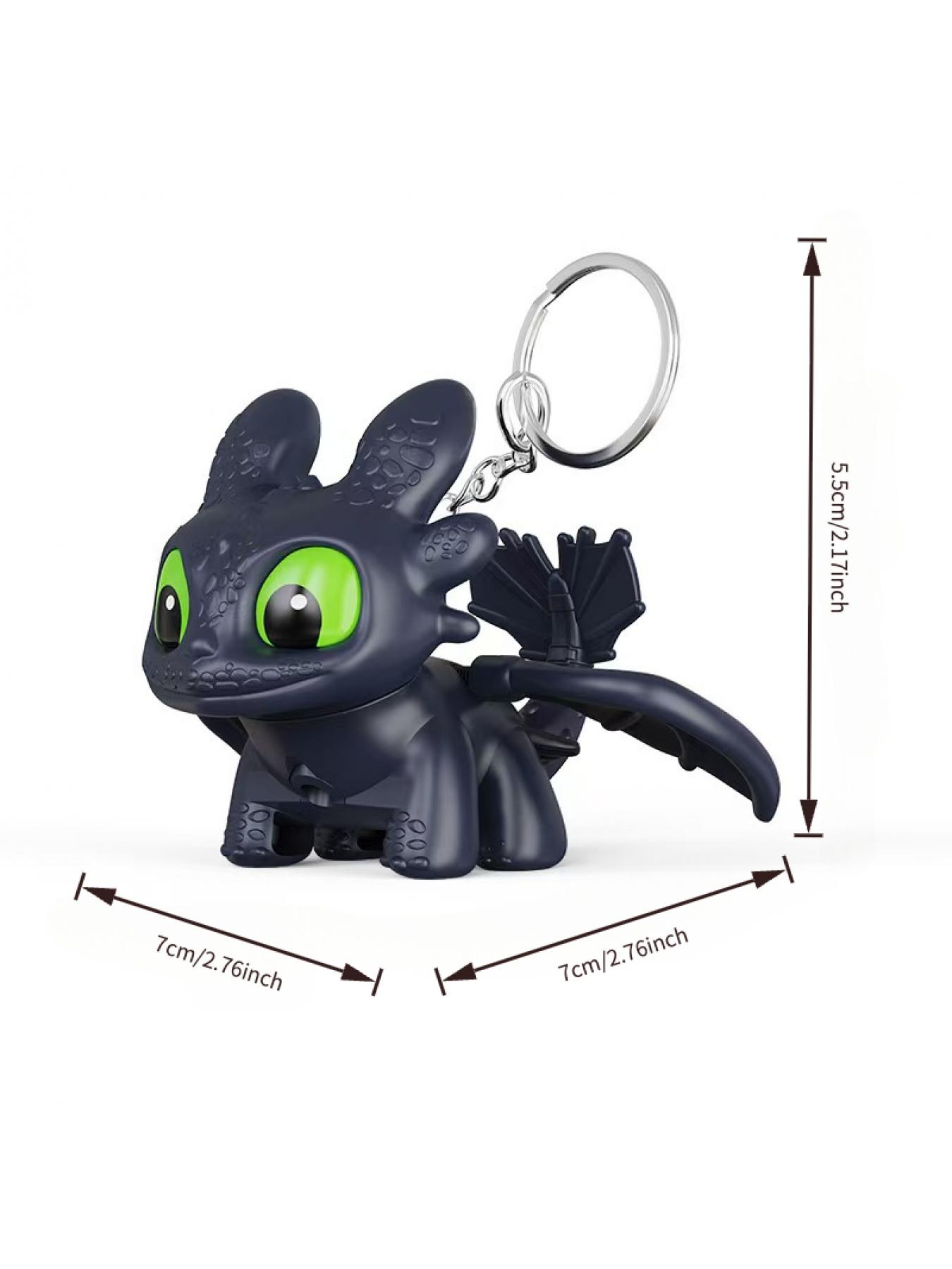 Luminous Dragon Trainer Toothless Keychain, Cute Movable Light-Up Pendant, Unique Gift for Birthday, All-Season Cartoon Style Accessory