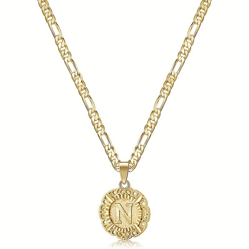 26-letter pendant necklace with initials of your name, round, trendy and versatile clavicle necklace