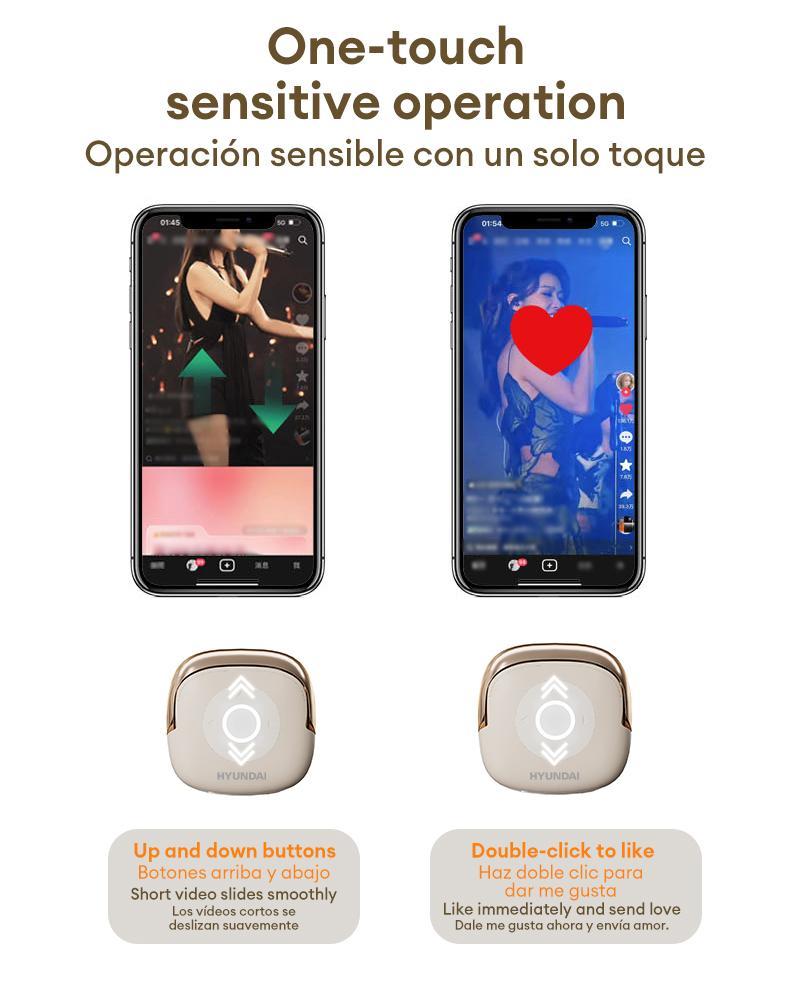 HYUNDAI SU6 TWS Bluetooth Remote Control Earbuds for Short Videos Viewing & Camera Remote HIFI Stereo Audio Headphones Compatible with Various System Electronic Headset