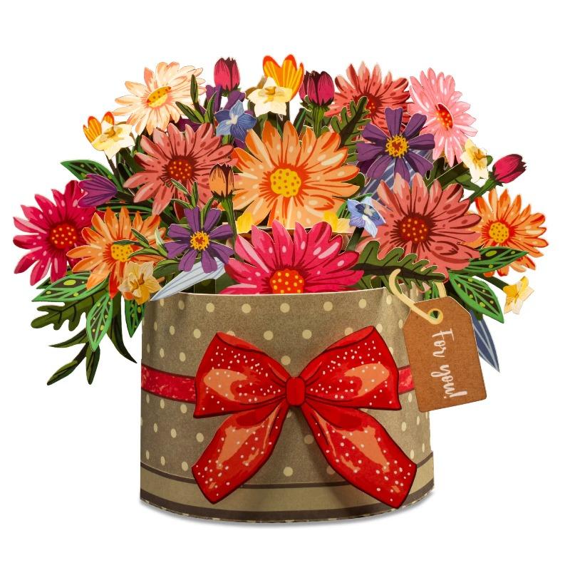 Paper Love Flower Bouquet Pop-Up Card – Mothers Day Gift, Mother's Day Card, Mom's Day Flowers, 3D Popup Greeting Card, Keepsake Flowers, Inspirational Card, Gifts for Mom, Wife, Grandma, Mother-In-Law, Birthday, Anniversary, Get well, Thank You