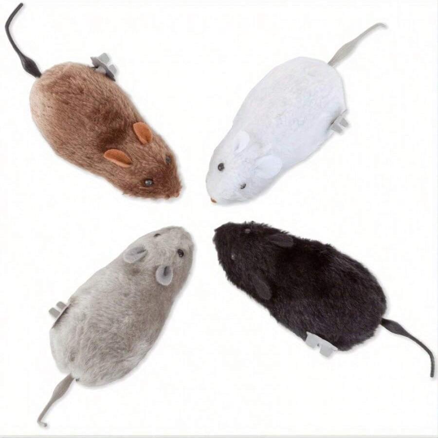 Interactive Indoor Cat Chasing Toy, Clockwork Simulation Mouse Toys, Pet Self-Entertaining Plaything, Fun Entertainment for Cats, Chasing Games