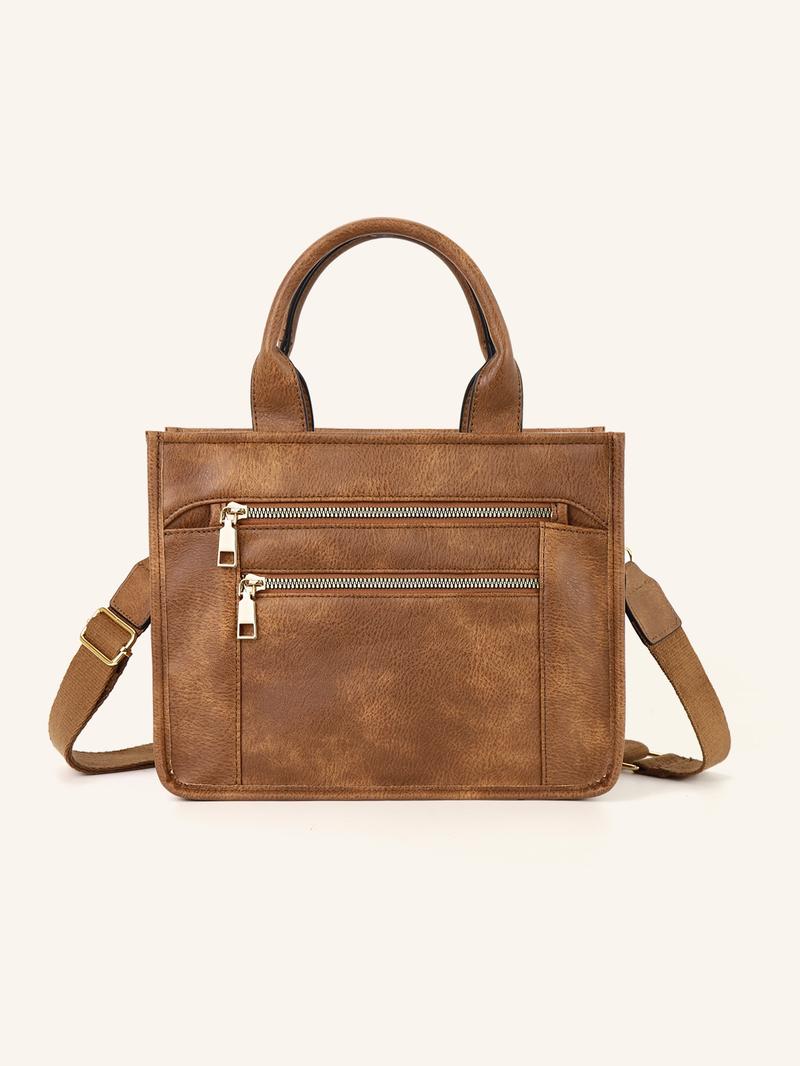 Women's Tote Bag, Fashionable Shoulder Bag for Daily Used, Casual Trendy Versatile High-quality Daily Commuting Bag, Girl Fashionable Bag, PU Tote Satchel