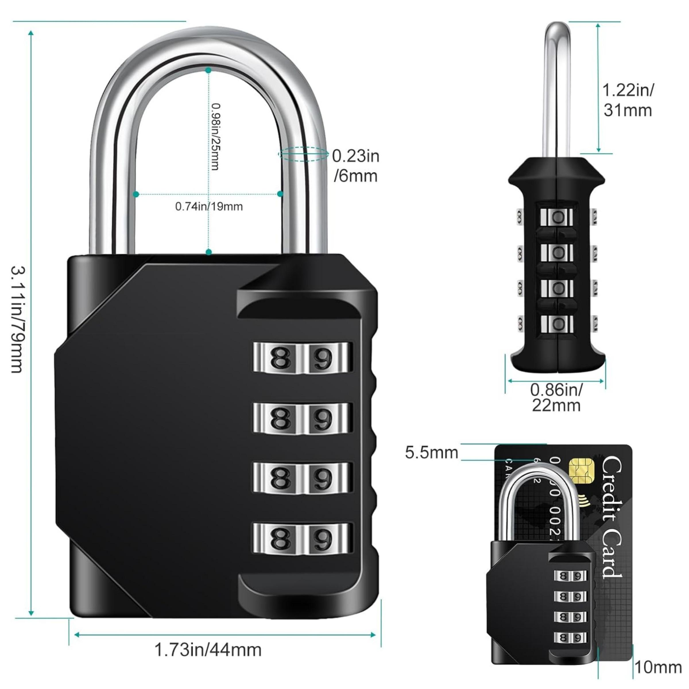 1Pc Resettable Combination Padlock, Security Lock: 4-Digit Keyless Code System with Weatherproof Construction, Perfect for Lockers, Storage Units, Toolboxes & Industrial Cabinets, Designed for Gym-Goers