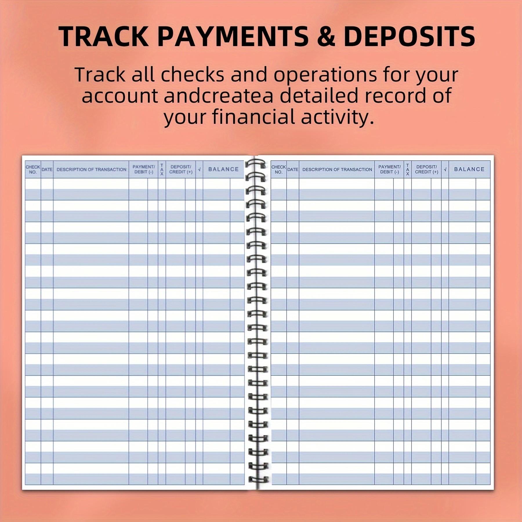 Lines Checkbook Register, 100 Pages, Thick Paper, 5.5x8.5 Inches, Accounting Journal for Small Businesses & Individuals, Track Accounts, Deposits, Expenses, Balances