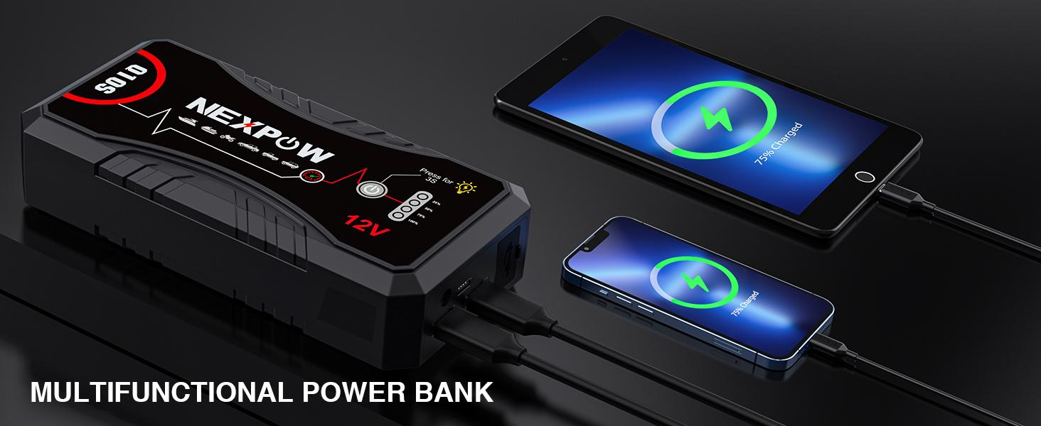 Car Jump Starter 2026 Upgraded Car Battery Jump Starter Pack 3000A Peak for Up to 9.0L Gas and 7.0L Diesel Engine 12V Auto Battery starter Jumper Cables Portable Lithium Jump Box with USB QC3.0