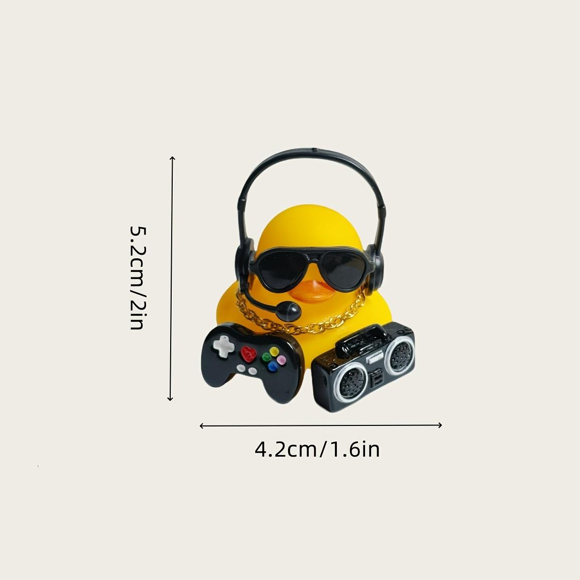 Car Dashboard Accessories Set, Car Decorations, Car Interior Decorative, Funny Hip Hop Duck, Includes Headphones, Necklace, Sunglasses, Game Controller, Speaker, Car Ornament, Car Desktop Decor