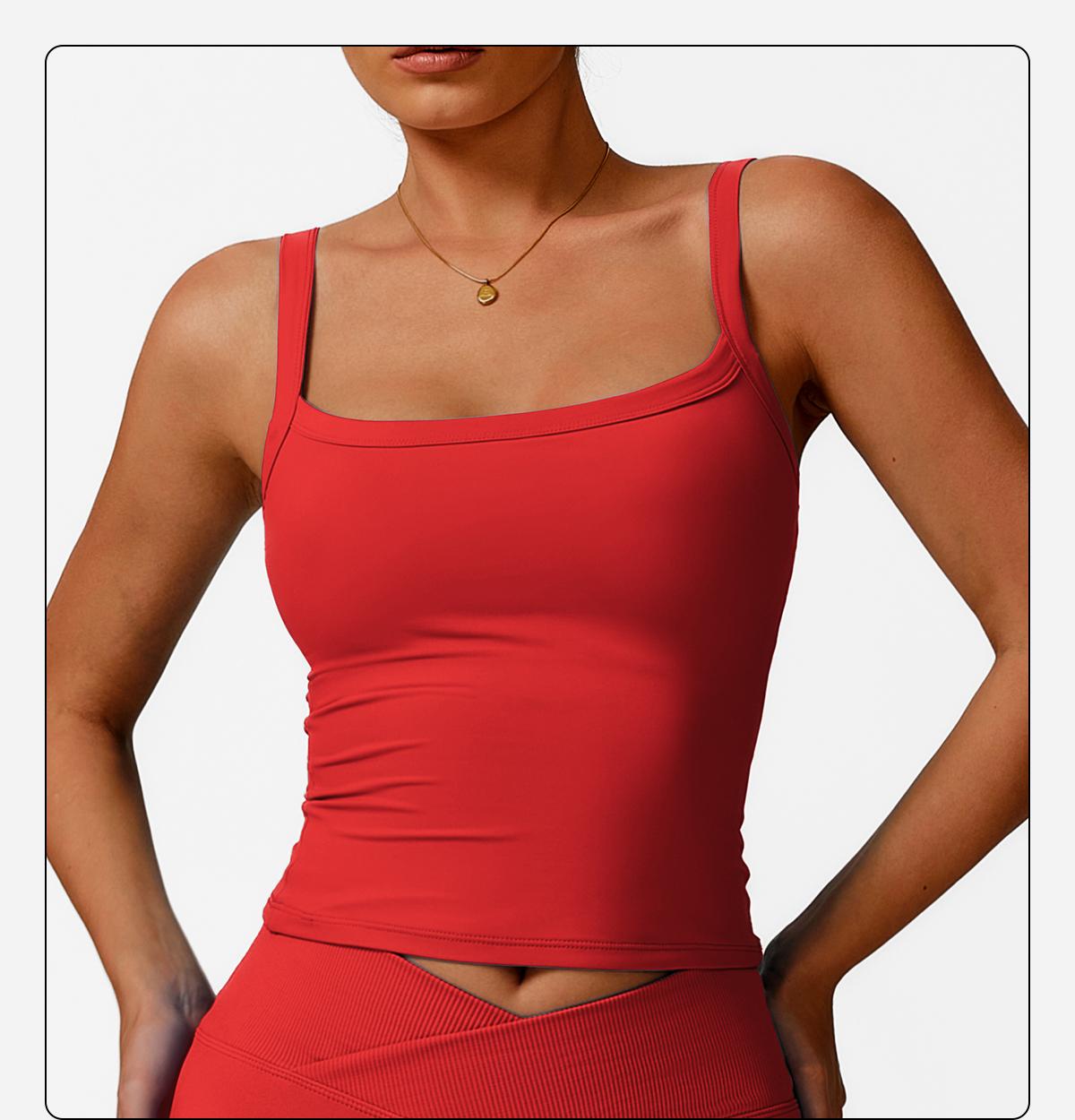 2025 Summer Women's Yoga Tank Top - Racerback Sleeveless Workout Shirt with Built-in Bra | 4-Way Stretch, Quick Dry & Breathable for Hot Yoga, Gym | TikTok Viral Fitness Apparel