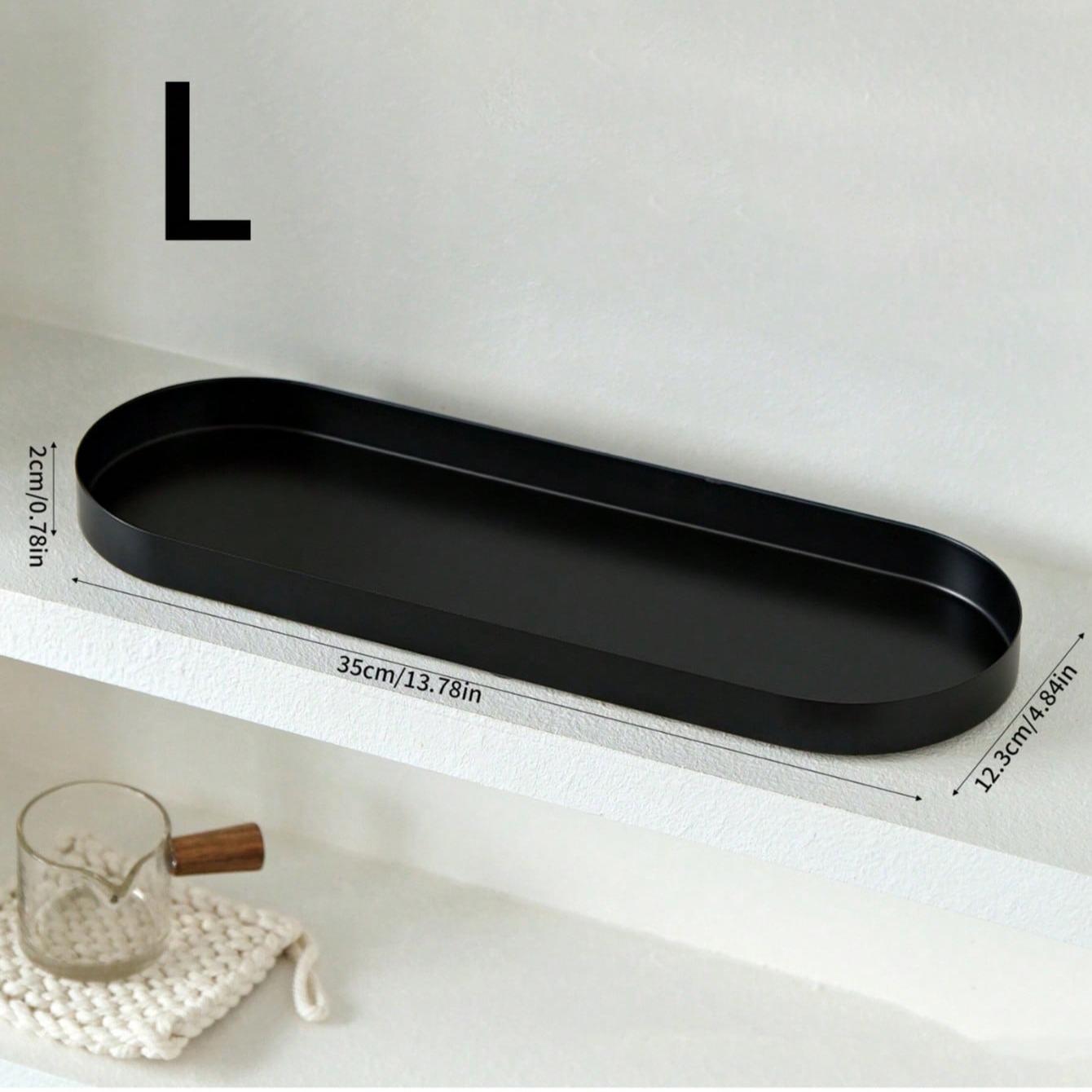 Minimalist Oval Tray, Desktop Cosmetics Organizer, Matte Bathroom Makeup Desk Storage, Jewelry Holder, Decorative Tray