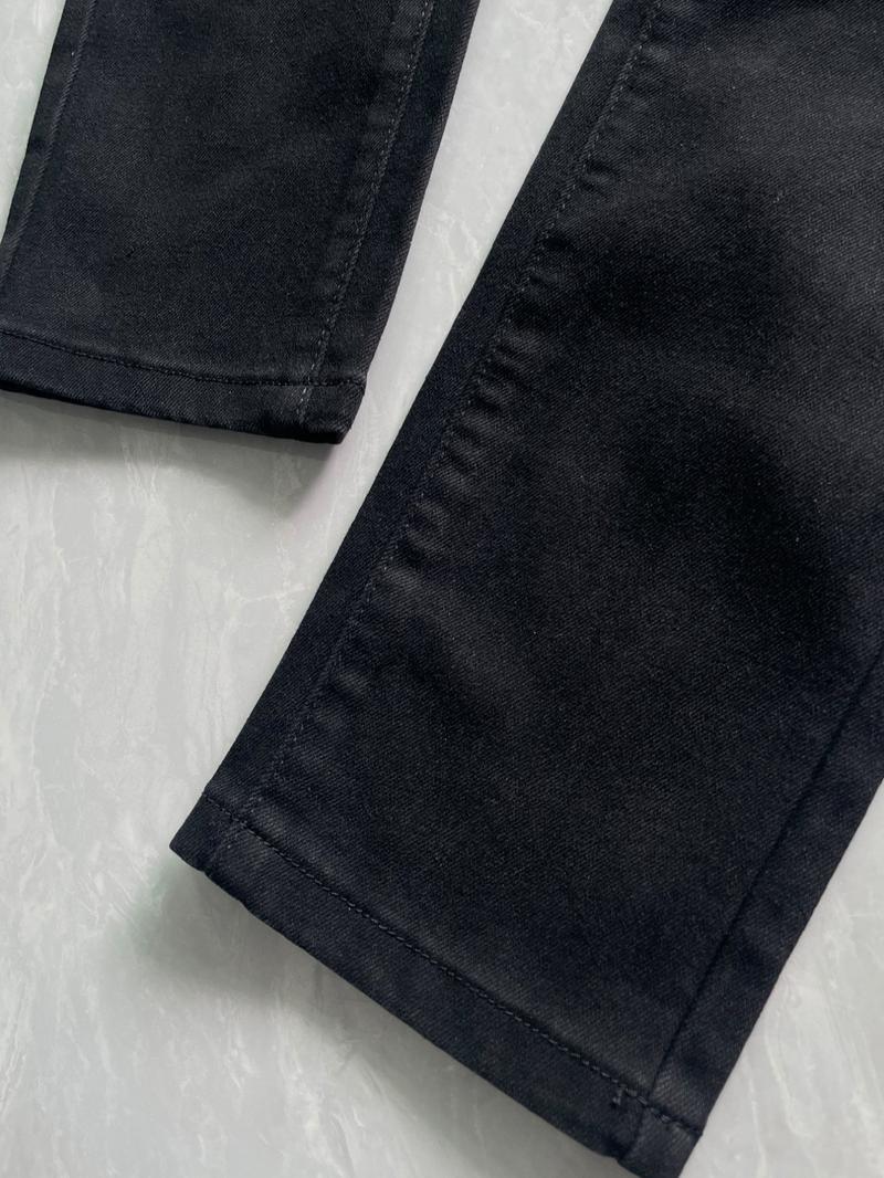 Men's Solid Color Denim Pants Jeans, Street Fashion Casual Comfy Trousers for Daily Outdoor Wear, Mens Bottoms for All Seasons