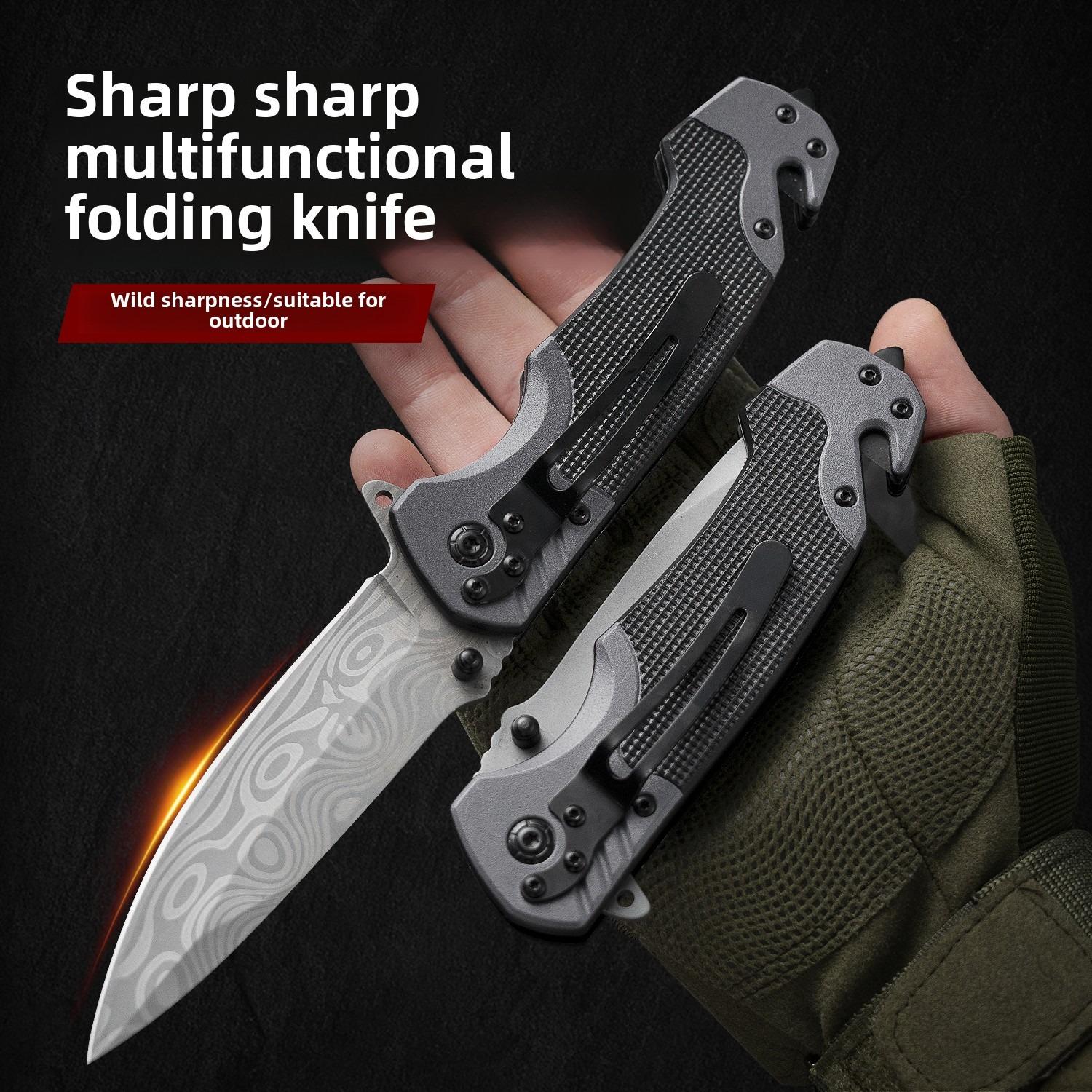 A variety of multifunctional folding knife tools, high hardness stainless steel, can be used for outdoor men's Christmas gift EDC pocket