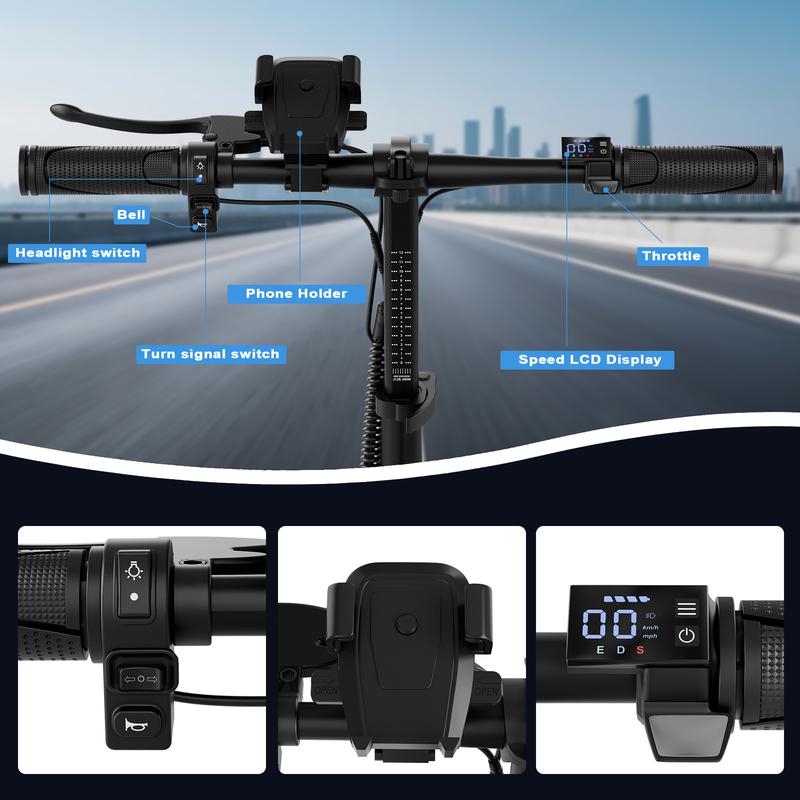 Electric Scooter, Top Speed 22 MPH, Rear Disc Brake + Electronic Brake,14 inch Inflatable Tires,E Scooter with Seat for Adults