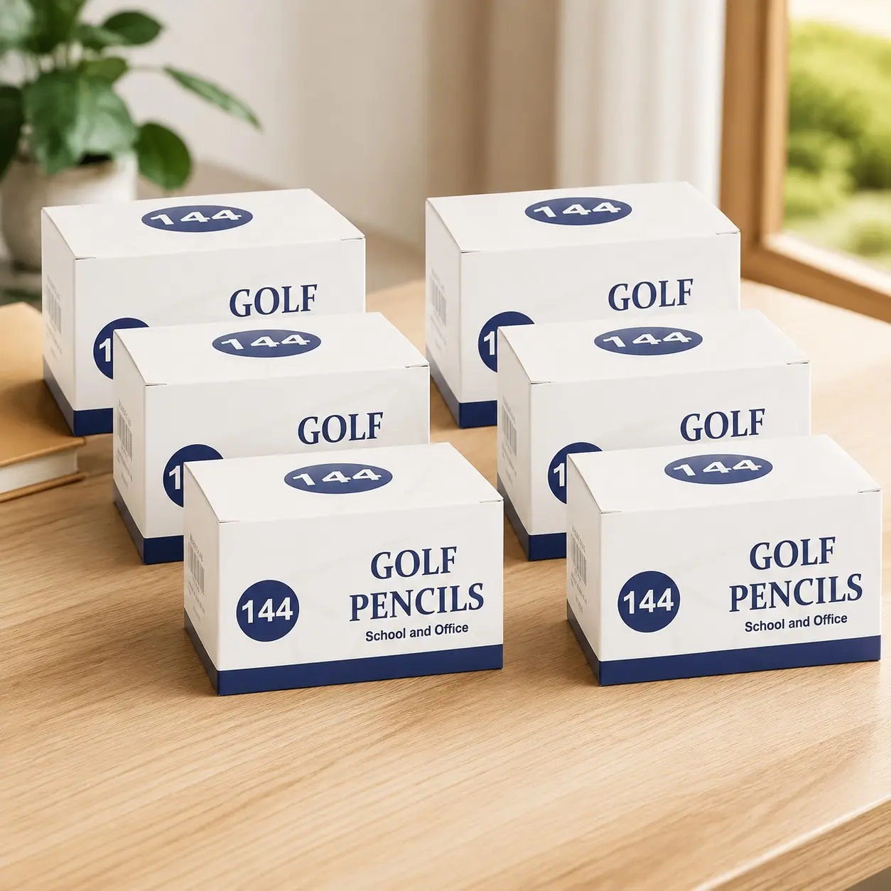 Golf Pencils, #2 HB 3.5" Mini Pencils, Pre-Sharpened, 864 Count, 6 Boxes, Short Pencils Bulk, Small Half Pencils for Kids