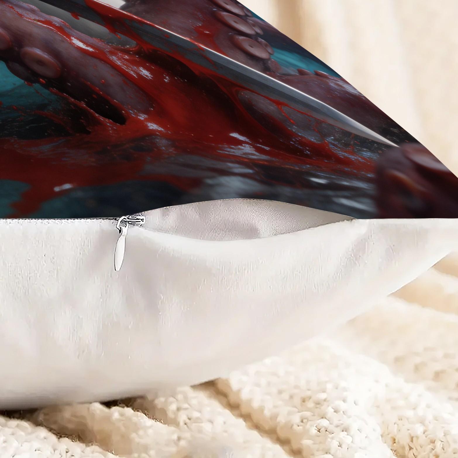 1 Pack Funny Animal Throw Pillow Set, HD Digital Print Samurai Cat / Pirate Garfield / Rocket Raccoon Accent Cushion, Non-Fade Decorative Pillow for Couch & Bed, Cool Gift for Pet Lovers, 18×18 Inch Home Decor