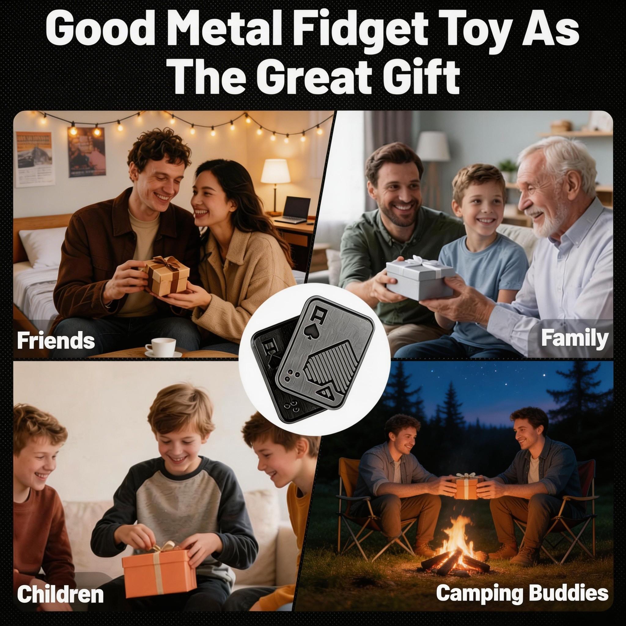 Stress Relief Tool! Poker Card Shape Metal Push Toy, Adult Edc Finger Stress Reliever, Anxiety Relief, Focus Improvement, Portable