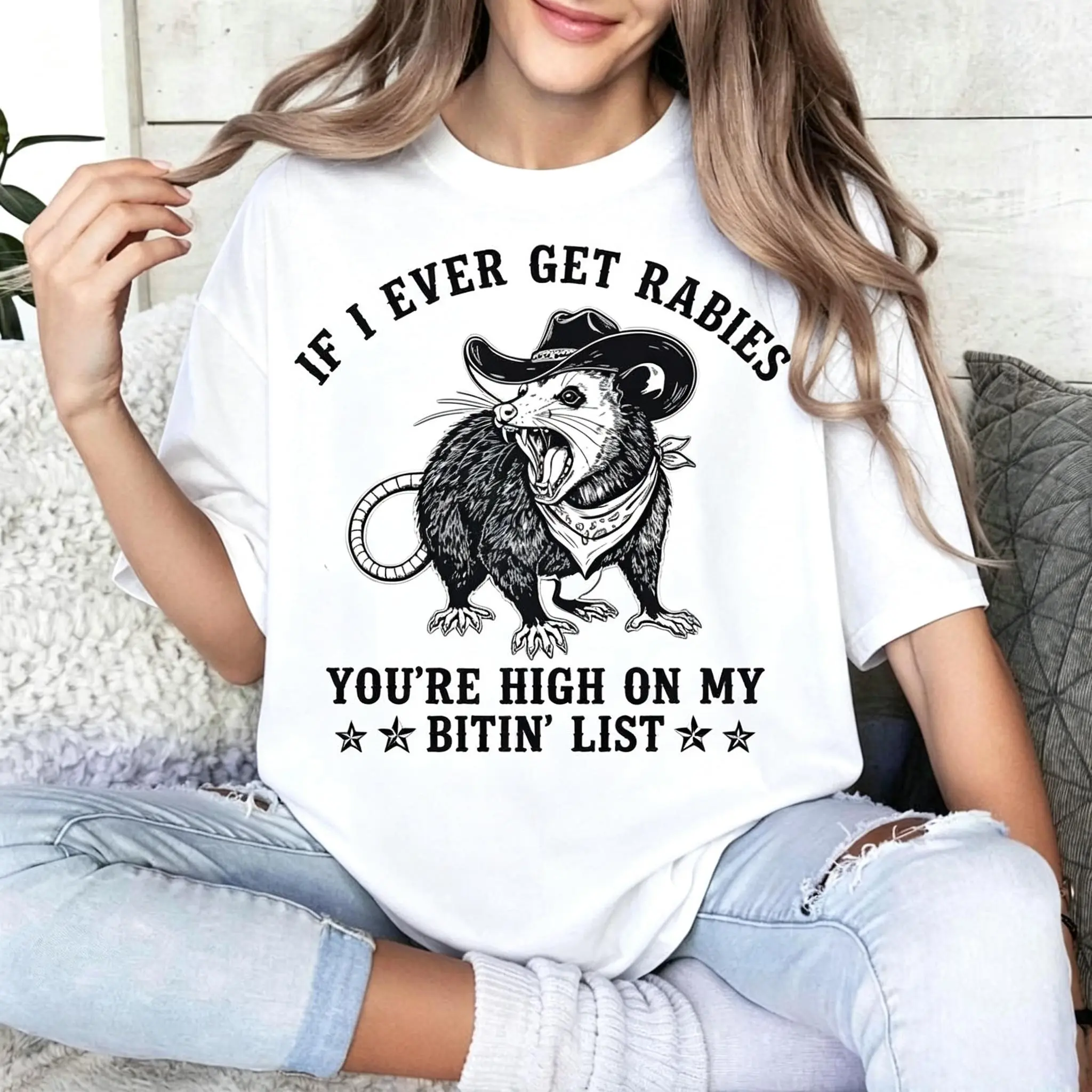 If I Ever Get Rabies Hoodie, You're High On My Bitin' List Sweatshirt, Raccoon Shirt, Trendy Tee, Gift For Friends, Everyday Basic Tee