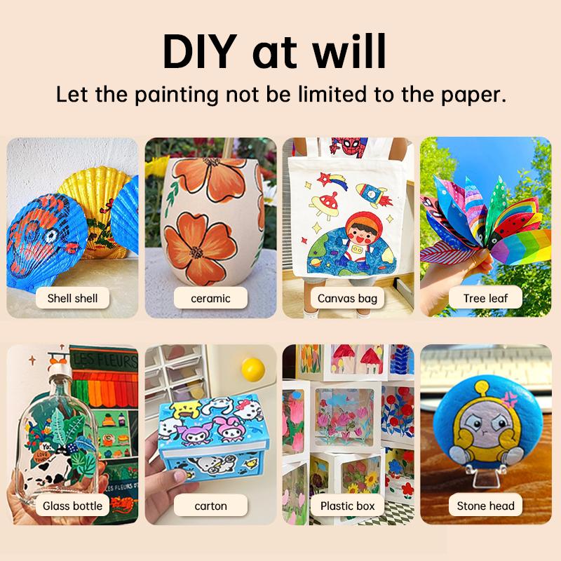 Acrylic Brush Marker Pen 36 Colors PCS , 1 Set Waterproof Pen with Soft Brush Nib, Art Paint Marking Set for Glass Stone Wood Plastic Paper