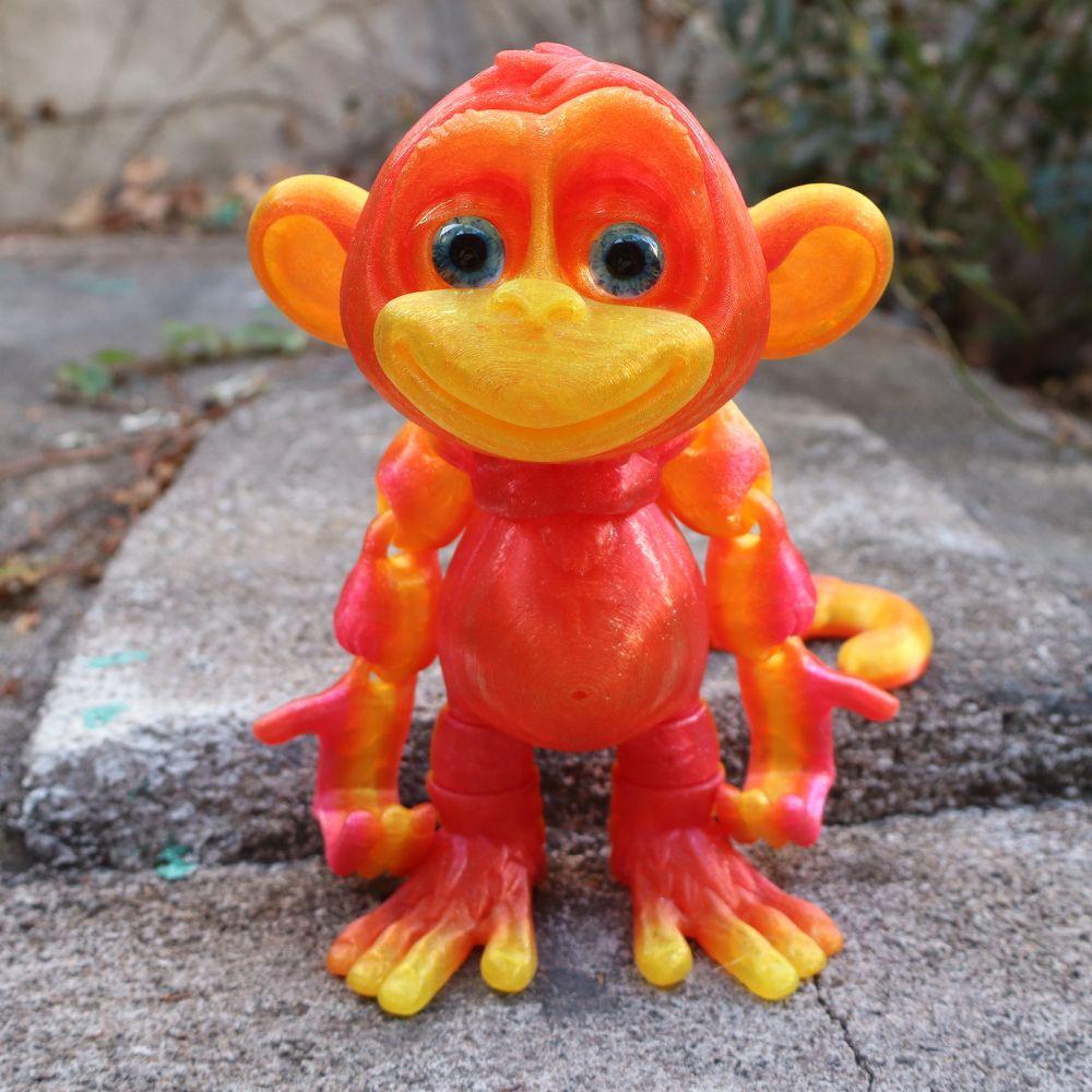 3D Printed Climbing Monkey Statue, Articulated Monkey Figurine, Realistic Eyes Home Decor, Perfect for Halloween Christmas Gifts, Birthday Present, Animal Figurine