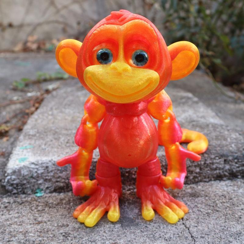 3D Printed Climbing Monkey Statue, Articulated Monkey Figurine, Realistic Eyes Home Decor, Perfect for Halloween Christmas Gifts, Birthday Present, Animal Figurine