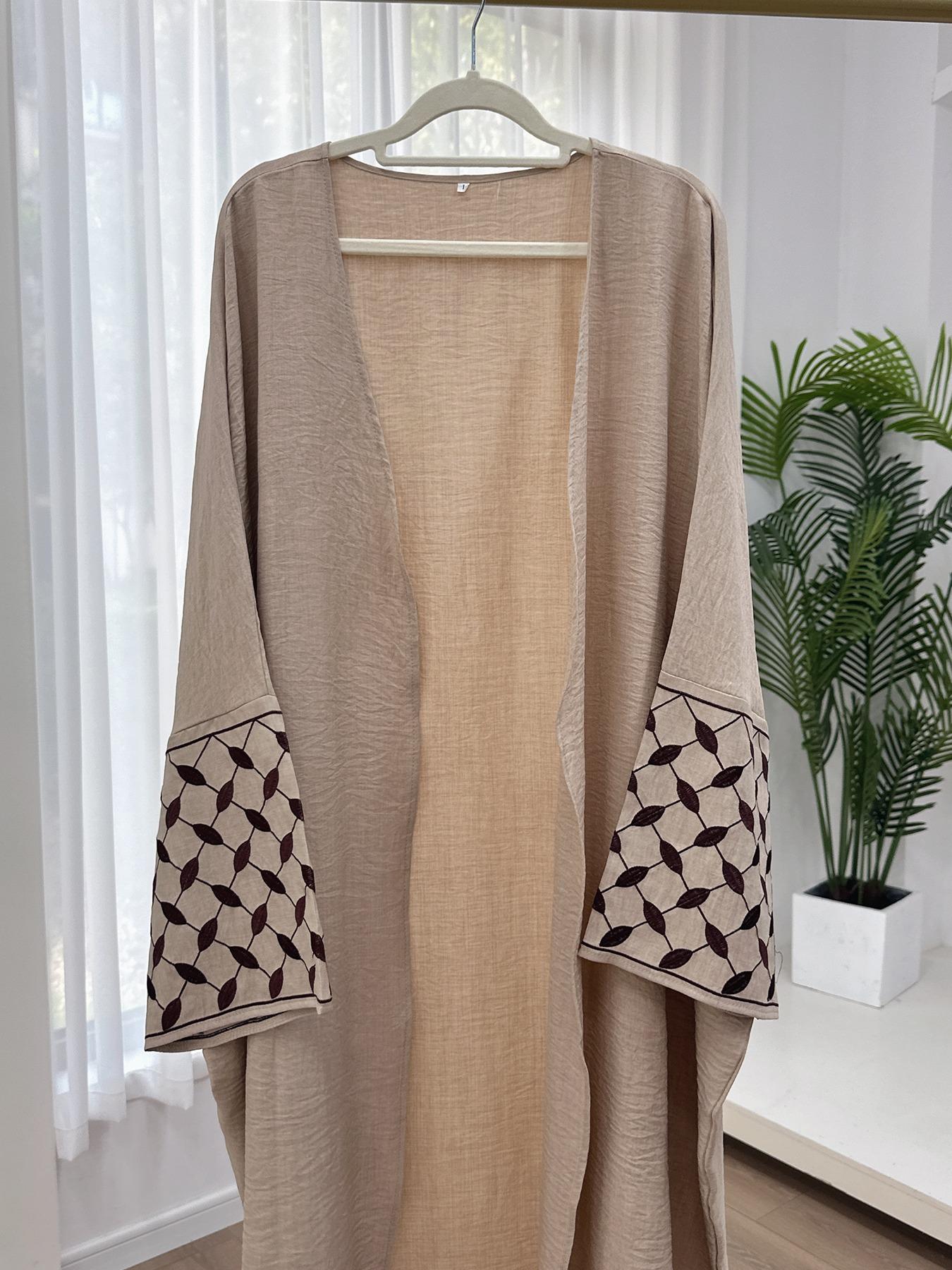 Women's Embroidery   Abaya, Modest Casual Long Sleeve Abaya for Daily Wear, Ladies Islamic Clothing for All Seasons, Modesty Muslim Clothing