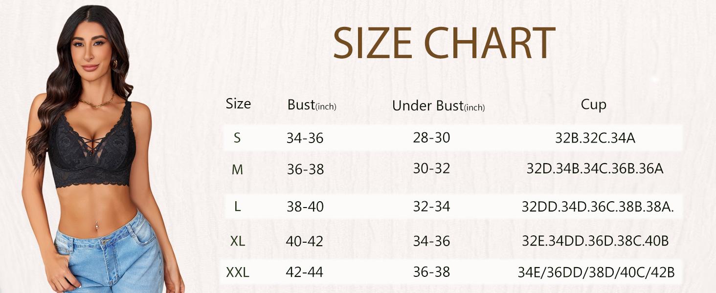 Avidlove Lace Bralettes for Women V Neck Criss Cross Bralette Non Padded Longline Bra Soft Comfy Breathable Fabric Adjustable Straps Wirefree Bra Top - Womenswear