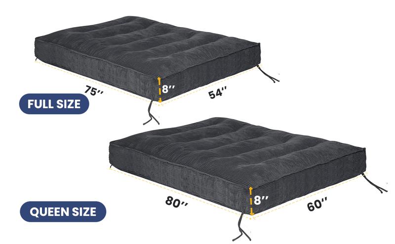 Winzoo 8”Thick Japanese Mattress Compressed Futons Sofa,Sleeper Couch Sofa Bed for Adults,Pets Roll Up Folding mat Durable Memory Foam Kids Floor mat