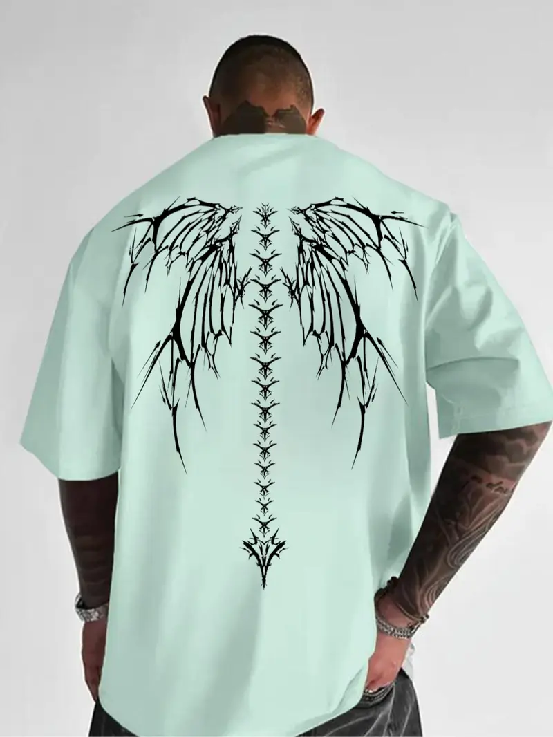 Cyber Sigilism Angel Wings Oversized T-Shirt | Y2K Goth Aesthetic
