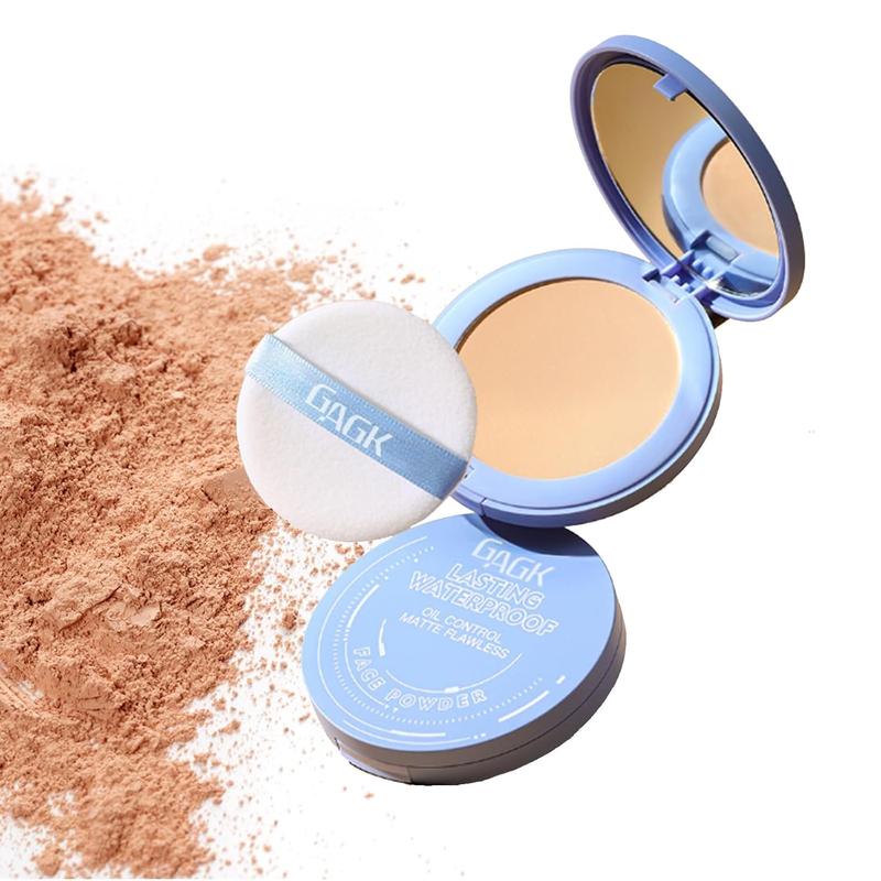Gagk Matte Perfection Pressed Powder, Waterproof Face Powder, Summer Oil Control Setting Powder, Lightweight Facial Makeup for Soft Focus Finish Beauty Cosmetics
