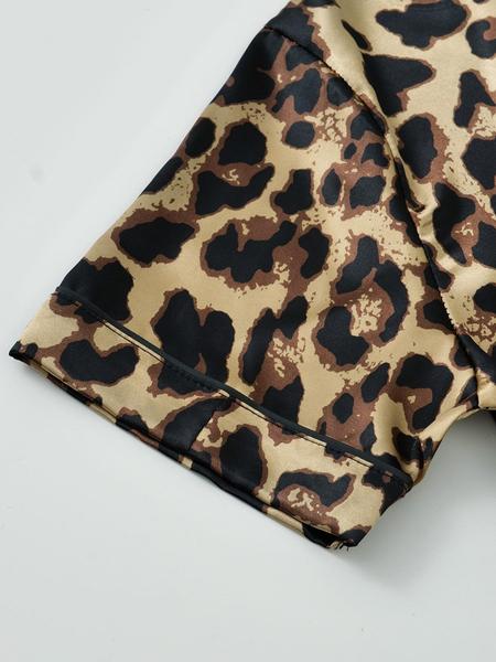 Women's Pyjama Set, Comfort PJ Set for Homewear, Short Sleeve Button Shirt & Elastic Waist Shorts, Women's Sleepwear for Summer, Loungewear, Pajama Set