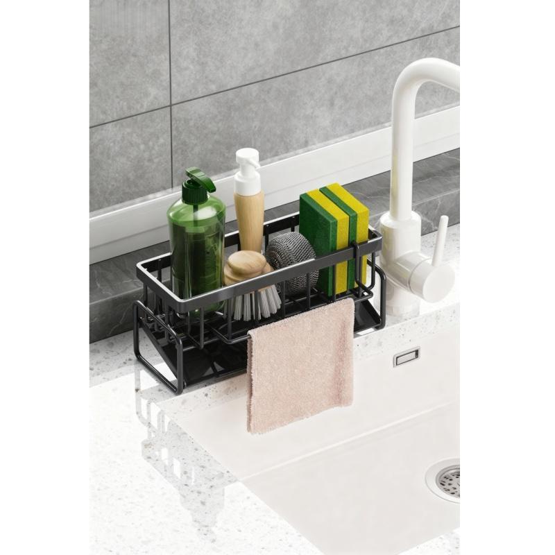 Universal Kitchen & Bathroom Rack - Pull-out Design with Hooks, Space-Saving