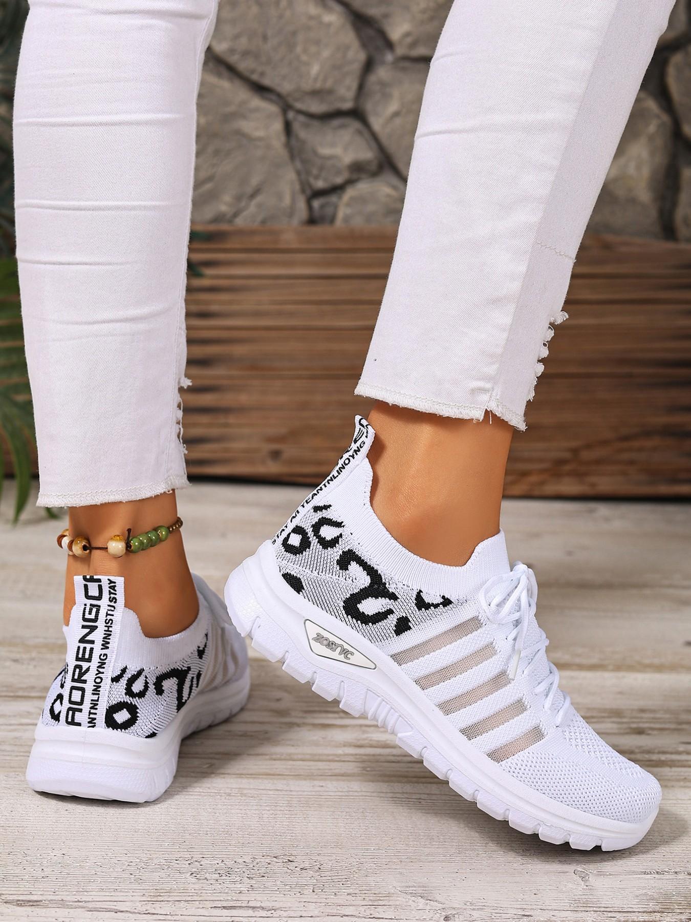 Women's Leopard Print Knit Casual Sneakers – Lightweight and Breathable, Slip-On for Comfortable Fit, Trendy Walking Sneaker, Fashionable and Versatile Casual Shoes Suitable for Walking, Traveling, and Daily Wear – The Ideal Choice for Women