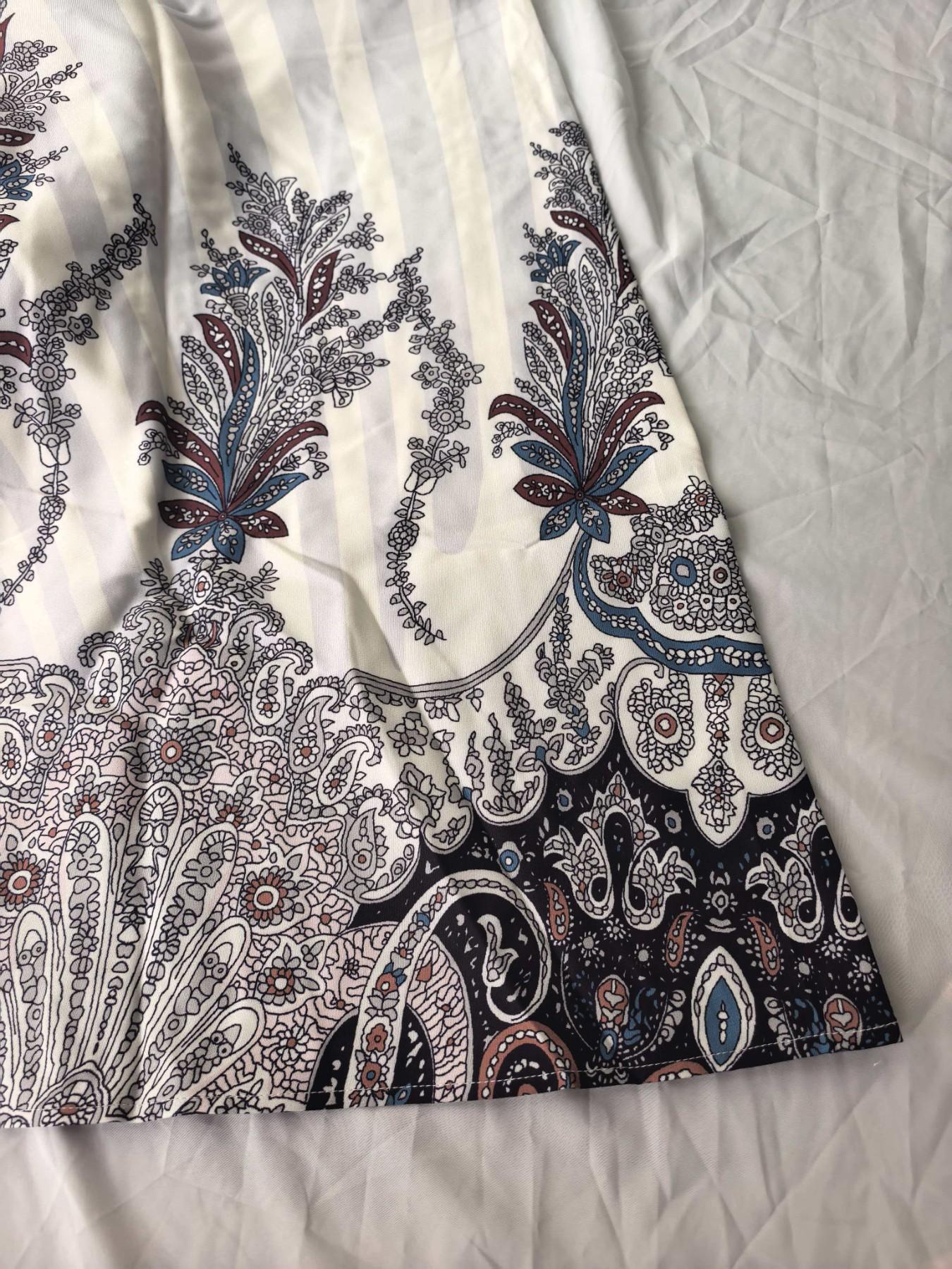 Women's Long Robe Dress Abaya, Stand Collar Design, Printed Embellished Beaded New Style, Cross-Border Muslim Fashion