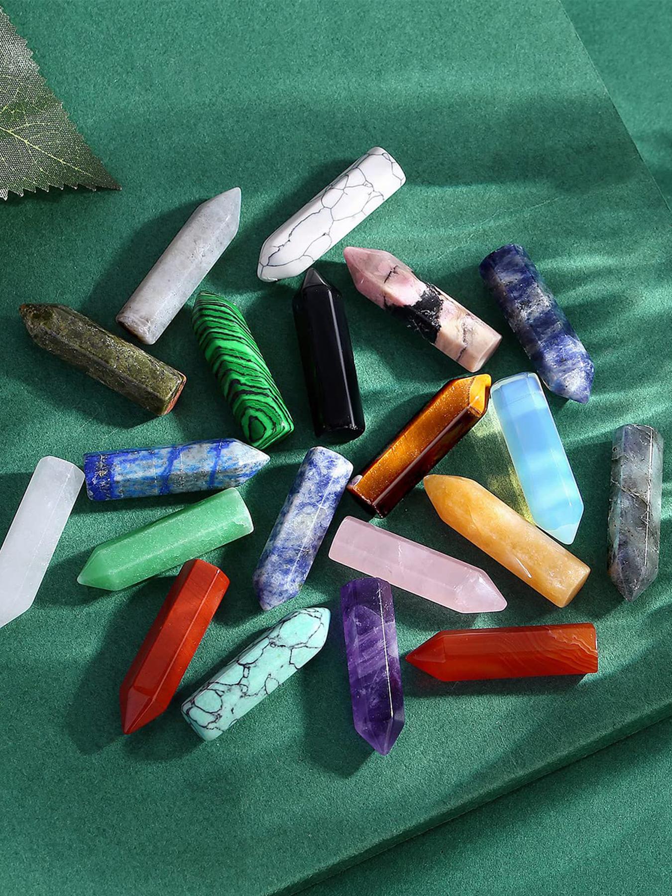 10 PCS Healing Crystals Stones Sets Randomly Wands Bulk Natural Pocket Amethyst Crystal Rose Quartz Assorted Pointed Reiki Gemstones Polished Energy Meditation Chakra Christmas Gift Stocking Stuffers