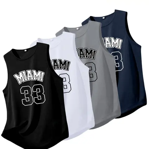 【Black Friday】4-Pack Men's Polyester Micro-Elastic Breathable Muscle Tank Tops, Sleeveless Sports Tops, Durable Activewear, Fitness Apparel for All Seasons, Suitable for Running, Gym and Workout