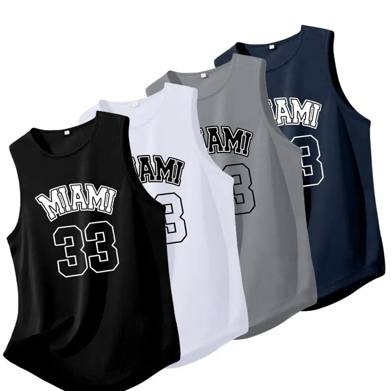 【Black Friday】4-Pack Men's Polyester Micro-Elastic Breathable Muscle Tank Tops, Sleeveless Sports Tops, Durable Activewear, Fitness Apparel for All Seasons, Suitable for Running, Gym and Workout