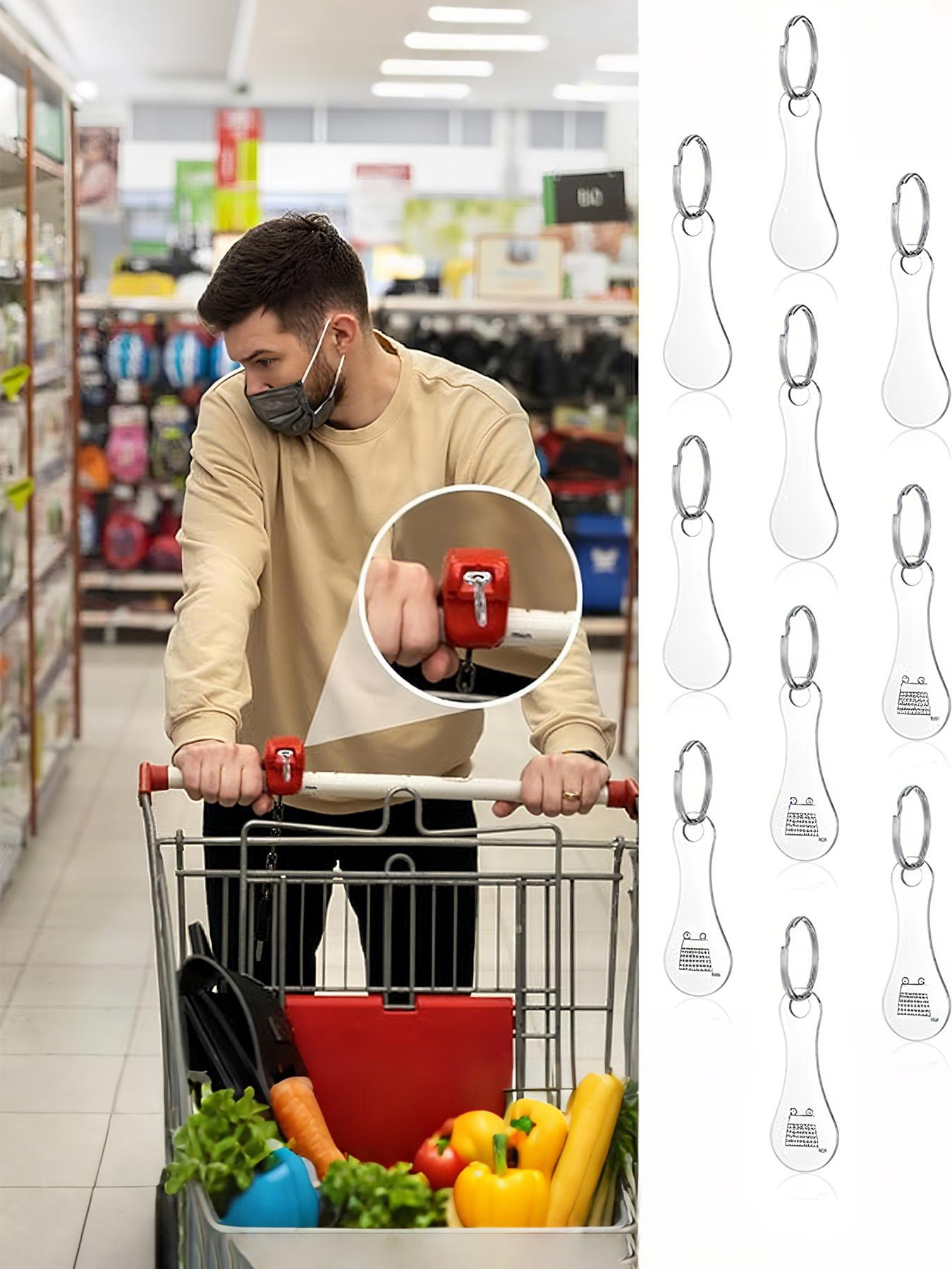 Stainless Steel Shopping Cart Token Keychain, Couple Key Chain Bottle Opener Bag Charm (silver Color), Casual Style, No Warning