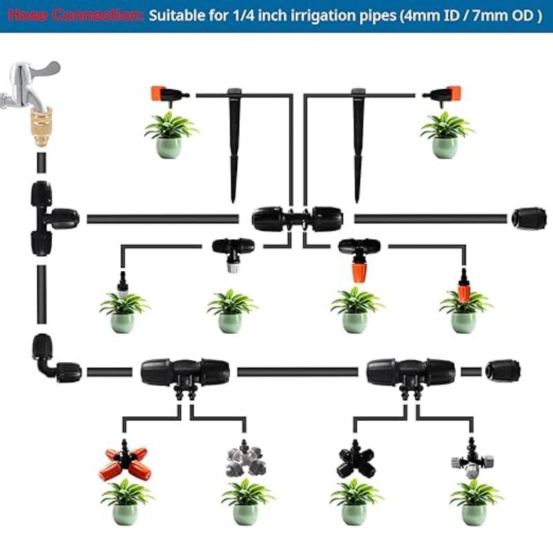 Adjustable Orange Misting Set, Cooling Device for Farms, Outdoor Low-Pressure Sprayer in Summer, Automatic Garden Watering Device