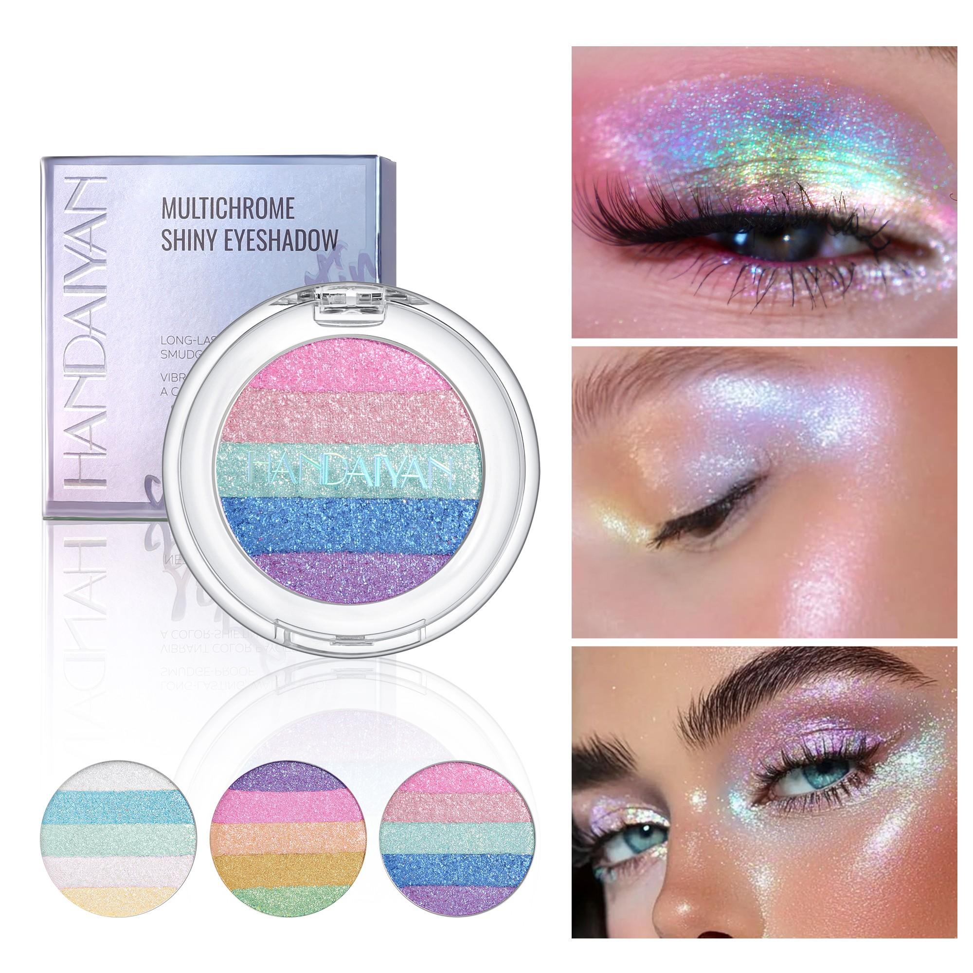 Chameleon Eyeshadow Palette, Five Shades Glitter, Long-Lasting Metallic Finish, Highlighter for Lids and Cheeks, Festival Makeup