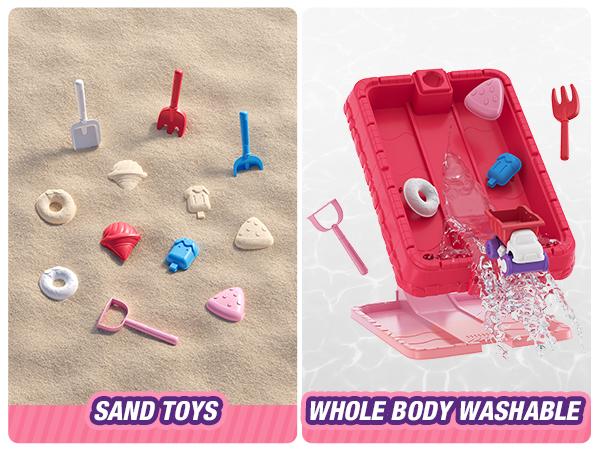 Beach Sandbox with Lid, Indoor Outdoor Kids Sand Pit Digger Excavator Sand Box Construction Toys/Umbrella/Beach Toys for Toddler 3-5, Summer Toys,Boys Girls Christmas Halloween Thanksgiving Gifts