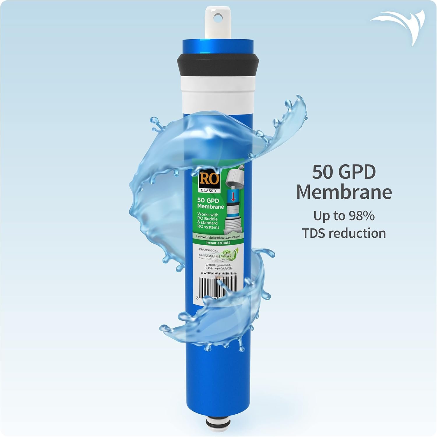Inline RO Buddie Replacement Cartridges - Includes Carbon Block Filter, Sediment  and 50 GPD Membrane for RO/RODI Reverse Osmosis Deionization Water Filter System Units