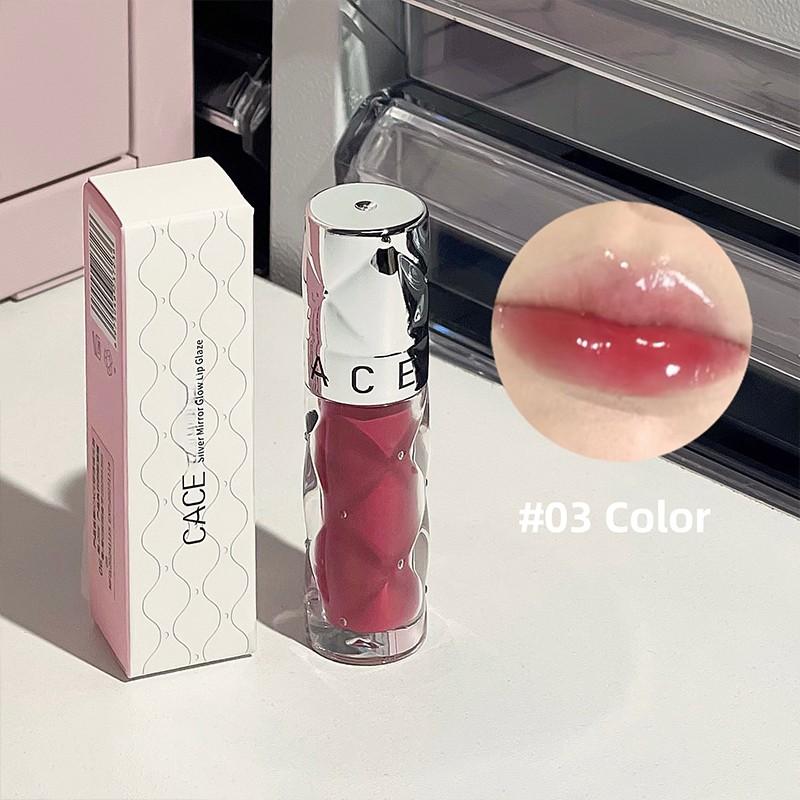 Silver Tube Mirror Finish Lip Gloss, Long-Lasting Hydrating Lips, 6 Colors Available, Suitable for Various Makeup Looks and Skin Types