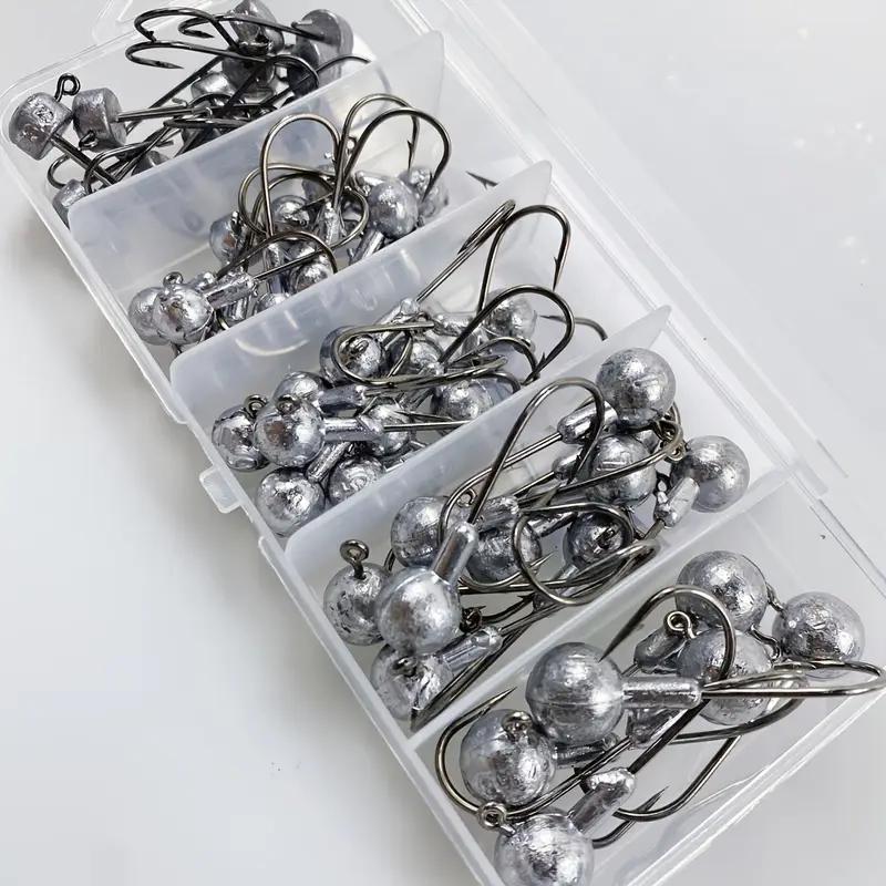 Fishing Hook Set, 50pcs/box Fishing Hook with Storage Box, Durable Metal Structure Fishing Hook, Outdoor Fishing Accessories