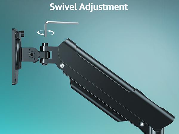 Adjustable Gas Spring Single Monitor Desk Mount 13"-32" | White/Black