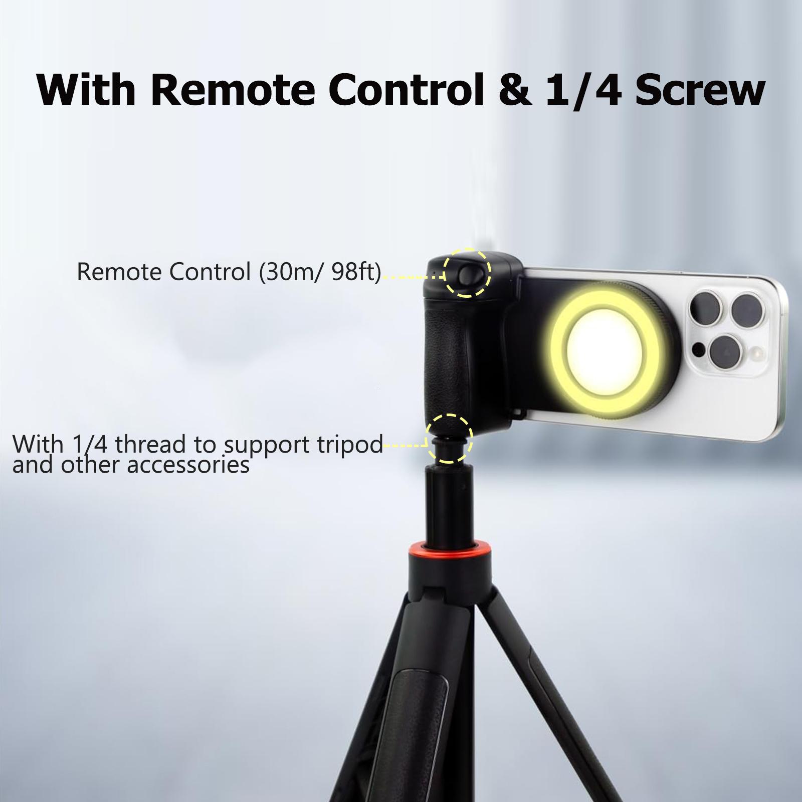 Magsafe Bluetooth-compatible Shutter Phone Hand Grip, Camera Handle Grip for iPhone Vlog, Selfie Stabilizer & Handle, Selfie Stand