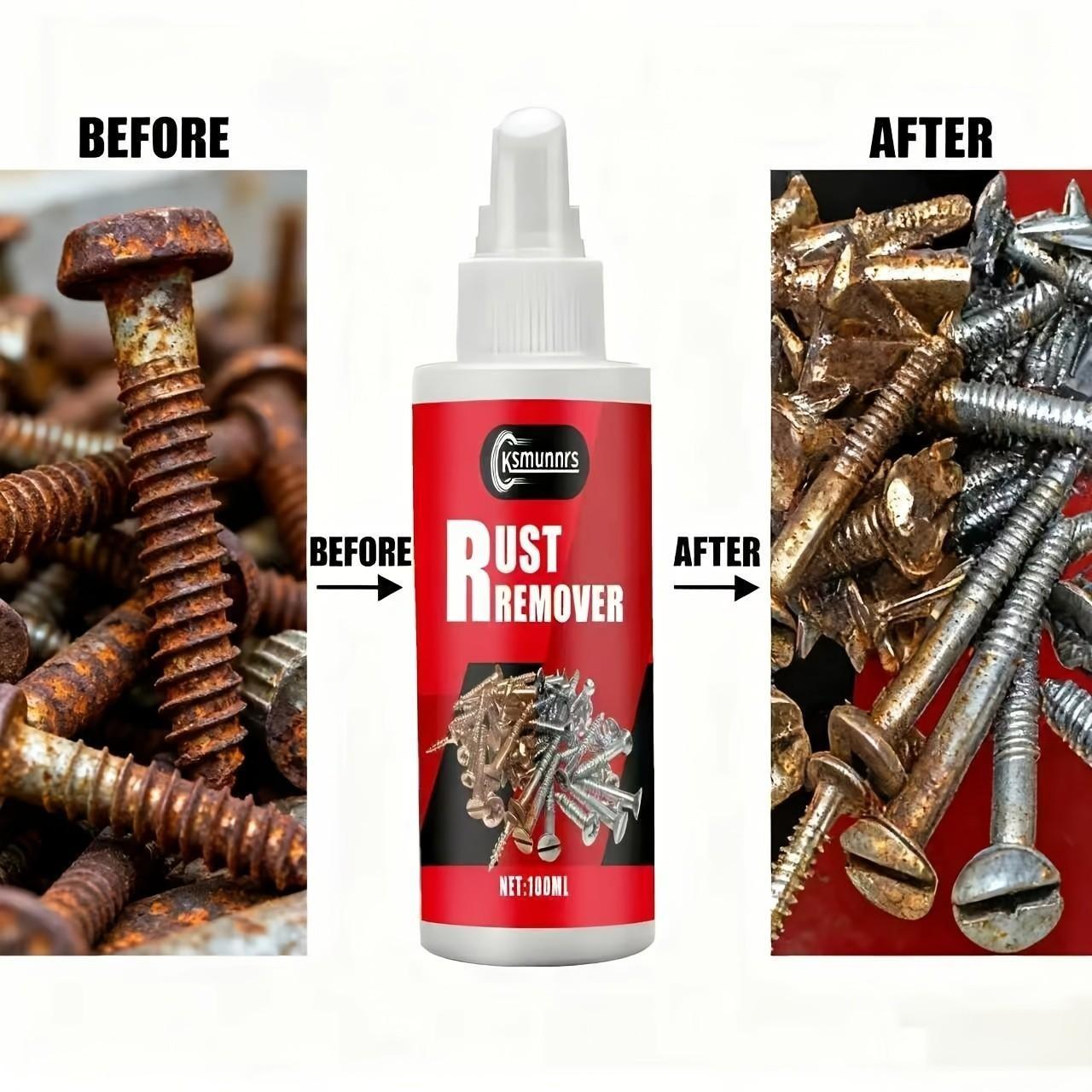 Efficient Screw & Hardware Rust Remover Cleaner, Quick Restoration of Shiny Surface, Universal Metal Rust Remover Spray, Strong Rust Dissolver