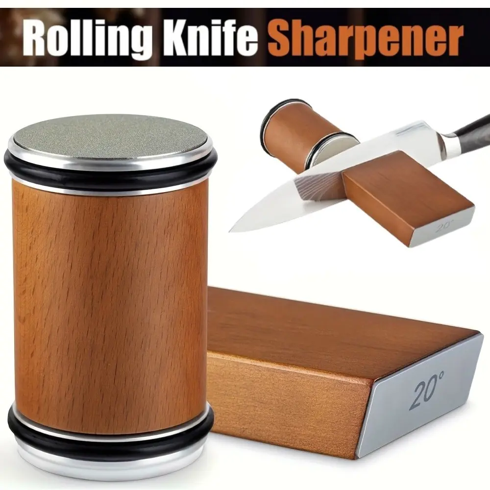 Portable Dual Angle Knife Sharpener Set Kitchen Tool Kit for 15 Degree & 20 Degree Sharpening, Essential Cooking Accessory Gift, Kitchenware