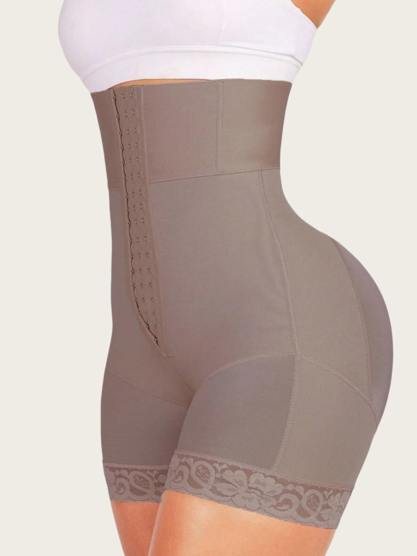 1 Count Women's Tummy Control, High Waisted Shapewear, Abdomen Shapewear, Fajas, High Waist Stretch Sculpting Shapewear Shorts, Colombian Shapewear, Front Adjustable Hook Closure Compression Shaping Panty, Idea for Yoga & Fitness